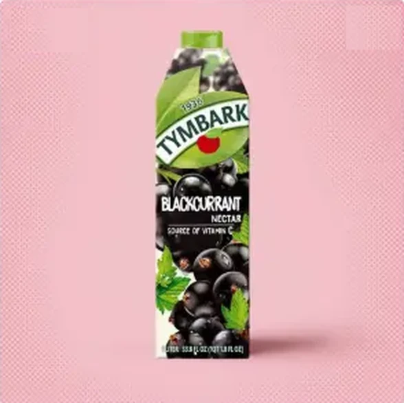 Tymbark blackcurrant nectar one liter carton stocked in the 78 Brand wholesale market
