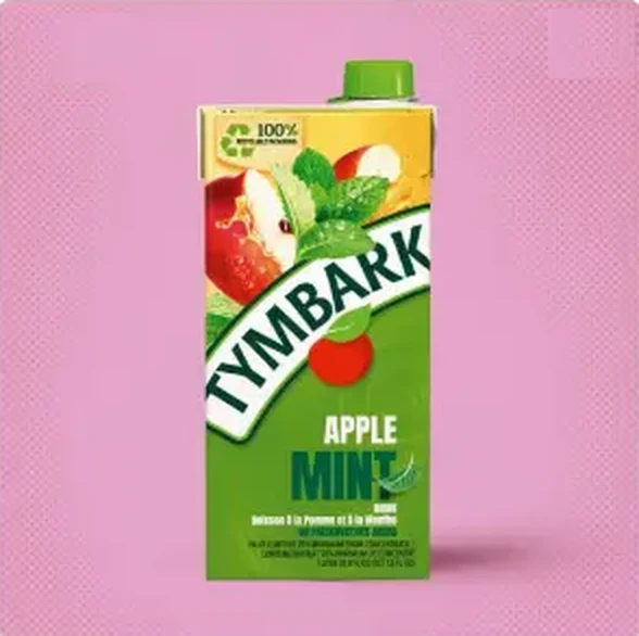 Tymbark apple mint drink one liter carton stocked in the 78 Brand wholesale market